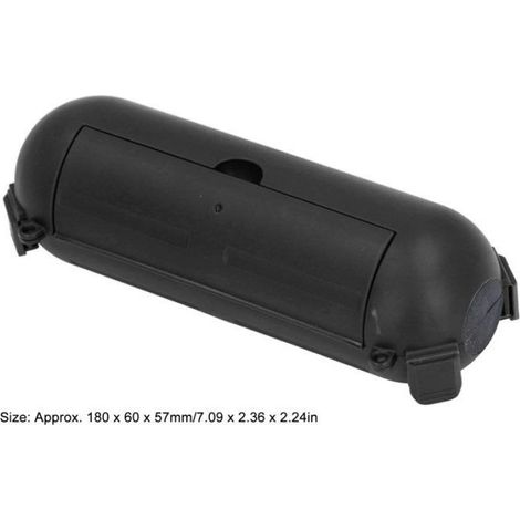 Boîtier De Sécurité Pour Rallonge - Étanche IP65 - Pour Câbles Extérieurs AWG14 AWG16 - 180x60x57 mm - Noir (1/4)