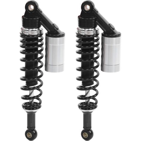 Paire 340mm Amortisseurs Moto Ressort Suspension Arrière Universel pour Quad SUV Noir Argent (1/5)