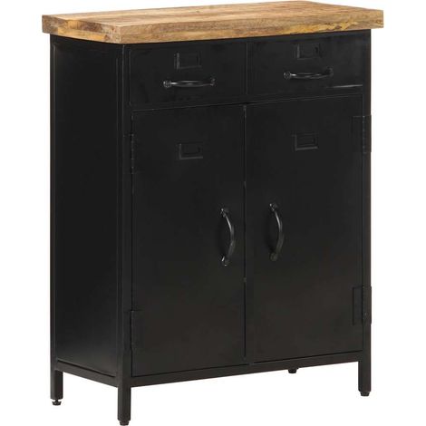 Sideboard 60x30x76 cm Raues Mangoholz (1/5)