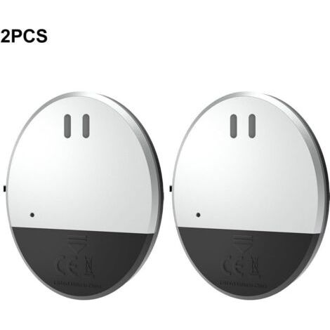 Lot de 2 détecteurs de vibrations pour fenêtres et portes, 130 dB - Système de sécurité domestique - Installation facile - Sans câblage - Noir et argent (1/5)