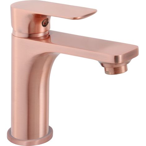 Mitigeur monocommande Edition Color – Corps en Laiton Aspect cuivre – Fixation de la Tige sans Effort – avec vanne de vidange à Pression Salle de Bain/Robinet de lavabo / NERK1 (1/5)
