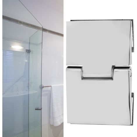 Charnière biseautée double face en acier inoxydable pour porte de douche en verre de 8 à 12 mm (1/5)