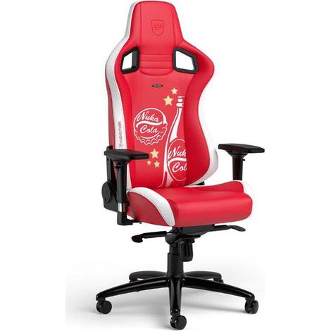 Noblechairs EPIC Nuka-Cola Edition Silla gaming PU Fallout rojo Nuka-Cola diseño 4D reposabrazos base espuma fría almohadas lumb (1/3)
