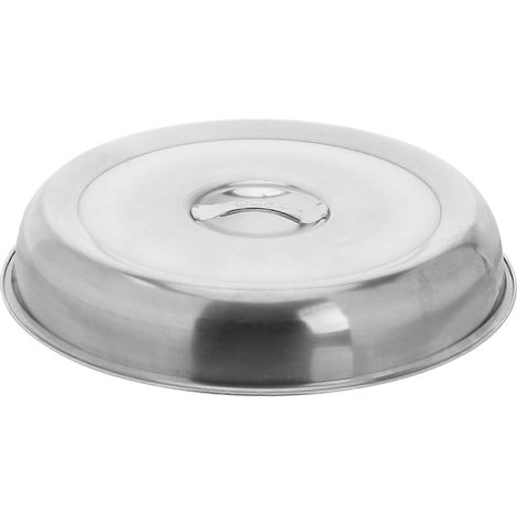 Stück Edelstahl-Eisenplatten-Abdeckung, runde Steak-Abdeckung, einfache Steak-Abdeckung-24X24X4-Silver (1/3)