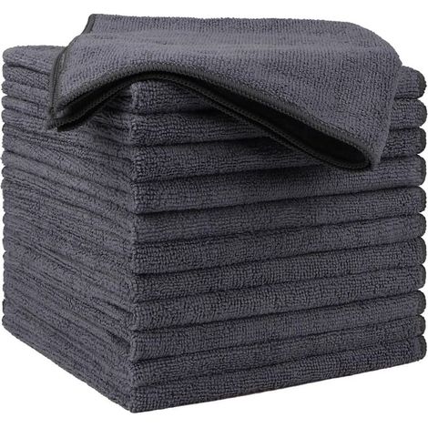 12er-Pack Premium-Mikrofasertücher, 40,6 x 40,6 cm, Mikrofaser-Autotücher, ultra-saugfähige Autowaschtücher, fusselfreie Waschtücher (1/5)