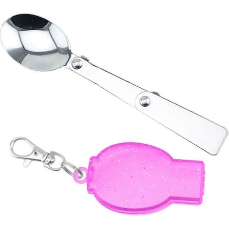 Ensemble de couverts de voyage portables en acier inoxydable, comprenant une fourchette et une cuillère arc-en-ciel en acier inoxydable, idéal pour le camping et la table.