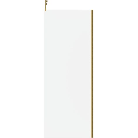 Colore 8mm Clear Glass Brushed Brass 1850mm x 800mm Walk In Shower Screen including Wall Channel and Support Bar (1/3)
