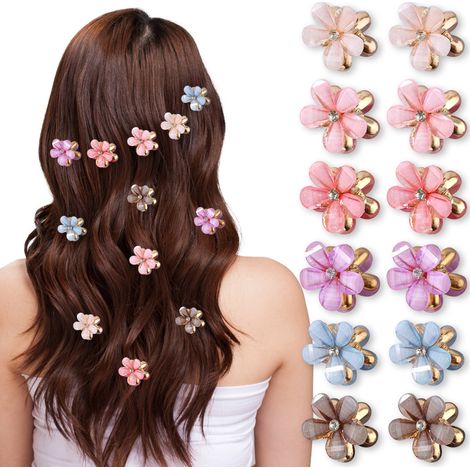 Set mit 12 Mini-Haarspangen für Kinder, mit kleinen Haarspangen zum Fixieren des Ponys und zum Dekorieren der Haare. Haarstyling-Werkzeug für Mädchen.