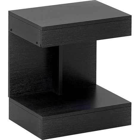 Table de chevet moderne avec tiroir et étagère ouverte table de nuit bout de canapé pour chambre salon 40 x 30 x 46 cm Noir (1/5)