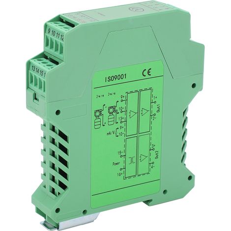 Convertisseur isolateur de signal DC 0-10V vers 0-5V, transmetteur de courant et tension, montage sur rail DIN, sortie double 1 entrée 2 sorties, GLG. (1/5)