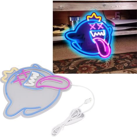 Halloween-Geister-LED-Neonleuchte, Wandmontage für Schlafzimmer oder Wohnzimmer, 3D, USB-betrieben, Helligkeit einstellbar, Wanddekoration (1/5)