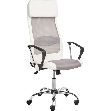 Office Chair PIONEER Faux Leather White (1/5)