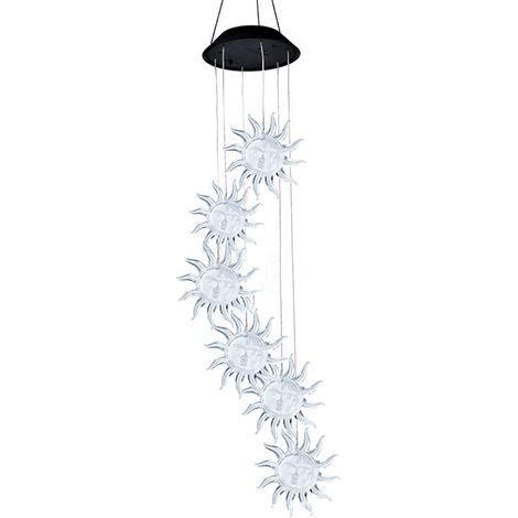 Carillon éolien mobile à LED solaires, lumières solaires à changement de couleur, éclairage de jardin pour terrasse, patio, pelouse, allées et jardin décoratif (1/4)