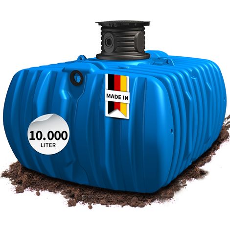FLAT L Flachtank 10000 L, blau, inkl. Ta nkdomsystem