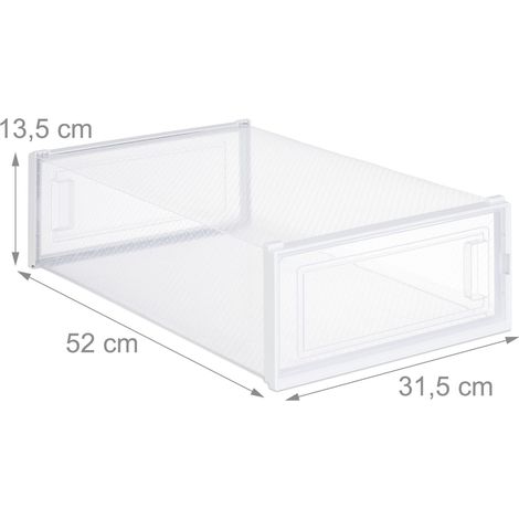 Lote de 6 cajas de zapatos apilables almacenamiento transparente para botas y otros accesorios de plástico transparente 130014514 (1/3)