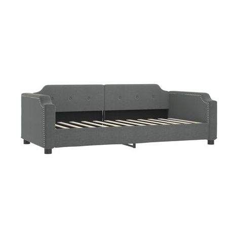 Lit de jour avec tiroirs, gris foncé, 100 × 200 cm, matelas non inclus, rangement pratique intégré, idéal chambre à coucher, style moderne, montage simple (1/5)