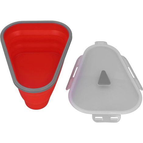 Ortviai Boîte de Conservation Rétractable pour Pizza en Silicone Alimentaire – Triangle avec 5 Séparateurs Réutilisables (1/4)