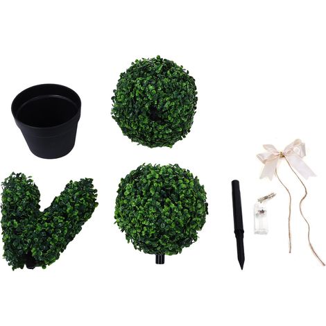 Arbre topiaire artificiel en forme de lapin de 90 cm, décoration extérieure pour l'intérieur et l'extérieur. (1/5)