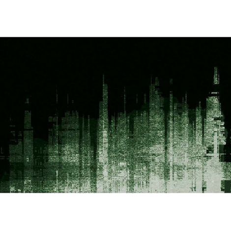 Papier peint panoramique original motif urbain Tapisserie panoramique noire et verte pour bureau Papiers peints panoramique motif gratte-ciel (1/3)