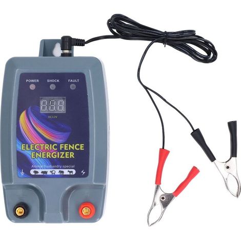 Kit de clôture électrique, 5km Clôture électrique pour bétail, animaux, électrificateur de clôture, haute puissance, 3 modes d'alimentation pour élevage de volailles (1/5)