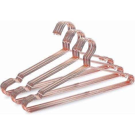 Lot de 10 cintres cuivre doré avec rainure, robustes et résistants, pour vêtements lourds, finition premium (1/5)