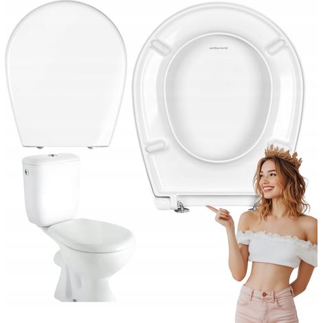 Abattant WC pour KOŁO NOVA / CERSANIT ATLANTIC MARKET – duroplast antibactérien, rigide (1/5)