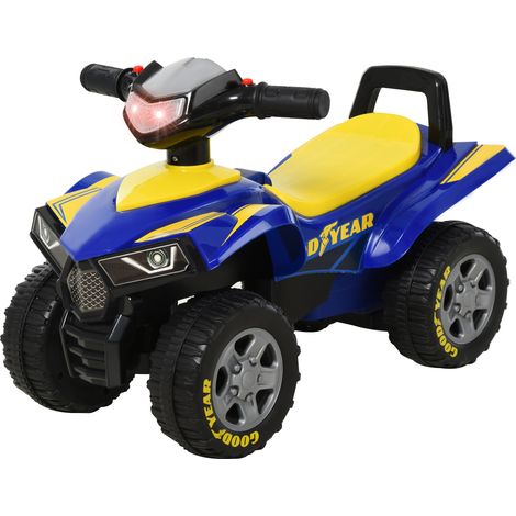 Porteur enfants quad 18-36 mois effets lumineux et sonores bleu jaune 60x31x42 cm