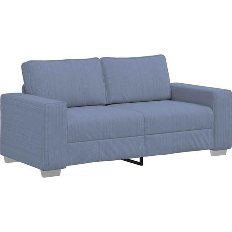 vidaXL Divano Divanetto Blu 140 cm Tessuto di Velluto a Coste (1/5)