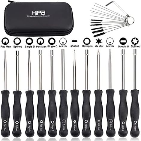 VURAHOME - Set de 12 Outils de Réglage de Carburateur\\/Tournevis de Réglage pour Moteur à 2 Temps Embout Splined\\/Pac Man\\/D\\/Double D pour Débroussailleuse Tronçonneuse Poulan Husqvarna STHIL Ech (1/5)