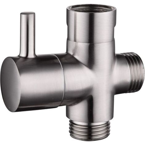 Valve 3 voies en laiton massif G1/2 Douchette Composants de Douche Raccord universels,Nickel brossé DSF007NA