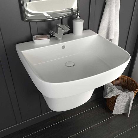 Lavabo blanc 50 x 45 x 41 cm, céramique émaillée