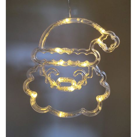 LED-Weihnachtsdeko Stern Mond Glocke Rentier Fensterdeko Lichterkette Saugnapf - Weihnachtsmann