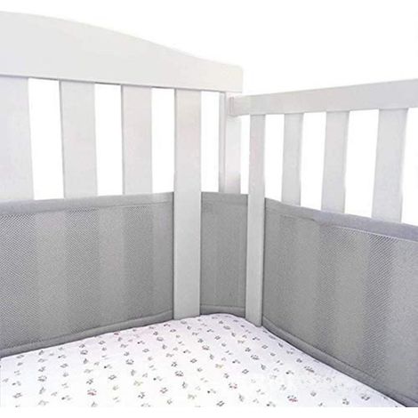 2 barrières de sécurité pour lit bébé, respirantes, douces pour la peau, format sandwich allongé, hauteur renforcée (1/5)