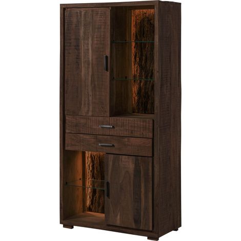 Schrank Akazie 88x40x180 dunkelbraun lackiert BARK 203 (1/3)