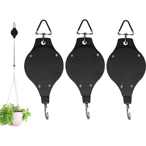3 ganchos ajustables para colgar plantas y flores, colgador para casitas de pájaros, color negro. (1/5)