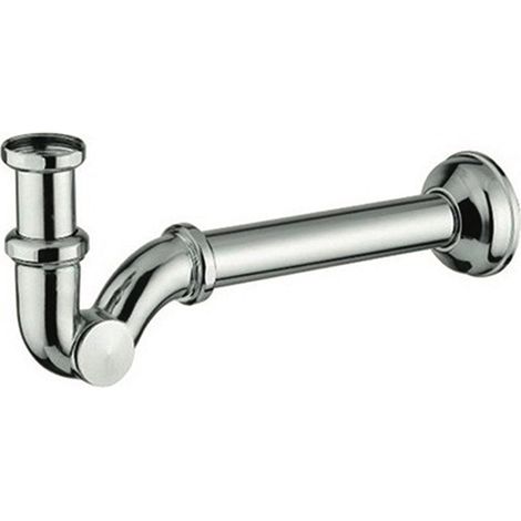 Sifone a S in ottone cromato 1"1/4 senza piletta – Soluzione resistente per lavabo (1/2)