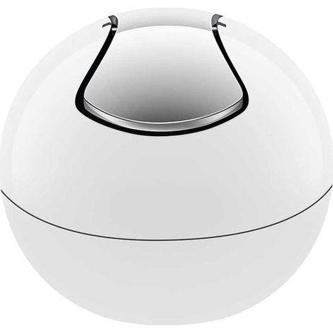 Spirella – Poubelle de salle de bain 1L – Couvercle pivotant – Polypropylène blanc – Dimensions 16x14cm pour espaces réduits (1/5)