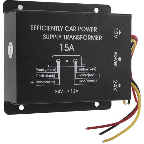 Convertisseur de tension 24V vers 12V 15A 180W Régulateur abaisseur pour camion Alimentation auto Réducteur de puissance (1/5)