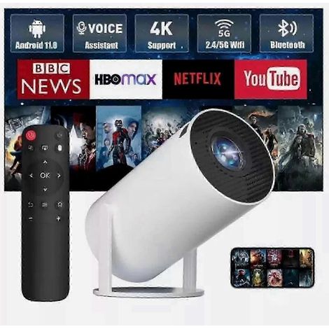 Filiyano – Projecteur 5G 4 K, LED haute définition intelligent, compatible WiFi, Bluetooth, interface HDMI, interface USB, système Android 0 0 (1/5)