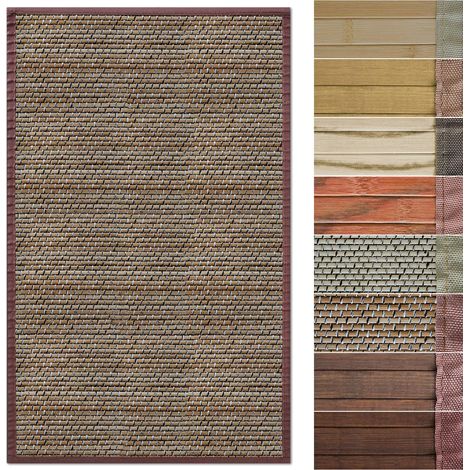 Tapis en bambou avec bord en tissu Design naturel 120 x 180 cm, panda marron (1/5)