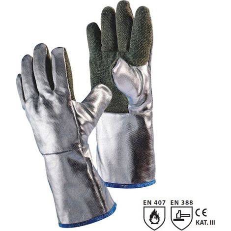 JUTEC Hitzeschutzhandschuhe Größe 10 grün/silber EN 388, EN 407 PSA-Kategorie III
