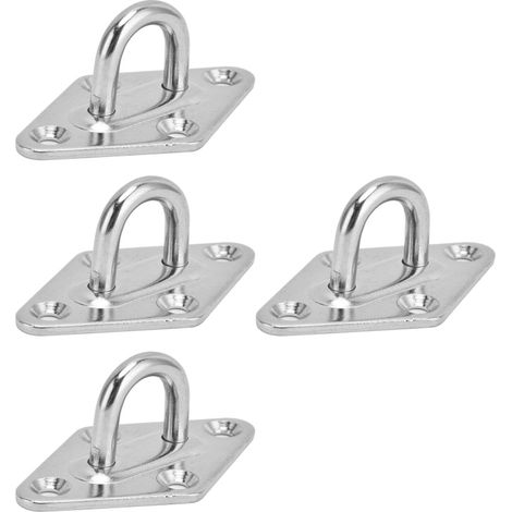 Lot de 4 crochets de fixation murale/plafond en acier inoxydable 304 pour balançoires, hamacs et décorations (1/5)