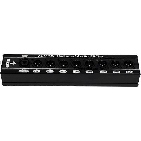 XLR 1x8 Balanced audio Splitter 1 pouces 8 Out 3 Pin XLR audio Splitter audio Signal Splitter boîte One Loop Output (1/5)