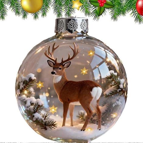 Ornement vache Highland amusant 2025, Boules de Noël transparentes, Décoration à suspendre pour sapin de Noël, 2026 Faune Wo (1/3)