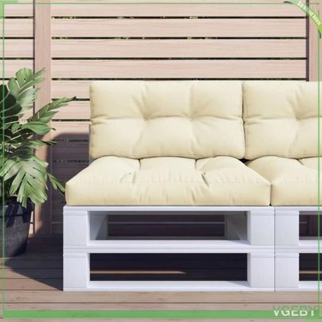 360603 Coussin de palette crème 80x40x12 cm tissu (1/5)