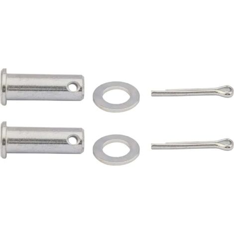 2x Axe de chape à tête cylindrique avec rondelle et goupille fendue Universel Fermeture Sécurité Fixation Pivot Vérin Tracteur Véhicule, Ø12mm x 35mm (1/2)