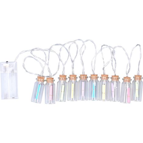 Guirlande lumineuse de 10 LED avec message dans une bouteille, idéale pour les fêtes et les loisirs créatifs. (1/5)