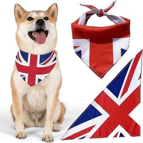 Filiyano-Bandanas pour chiens Union Jack - Écharpe triangulaire drapeau britannique, bavoir doux pour chiens et chats de petite et moyenne taille (1/5)