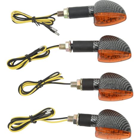 Motorcycle Turn Signal Light Universal pour 10 Mm Trou, LED Lumineux, Matériau ABS, Compatible avec, Avril, Installation Facile pour le Vélo de Rue, Vélo de Sport, Hélicoptère (1/5)