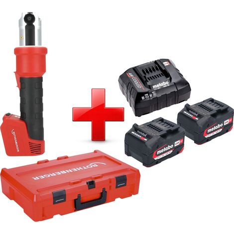 Pressatrice a batteria Rothenberger ROMAX NANO 18 V 34 kN CAS + 2 batterie 4,0 Ah + caricabatterie + Rocase